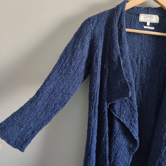 Fat Face Waterfall Knit Cardigan Sweater Blue Size 8 - Picture 3 of 8